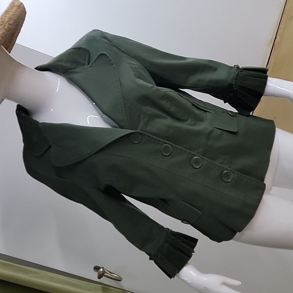 Luii Olive Green Button Down Vintage Buisness Casual Blazer Jacket Size X Large